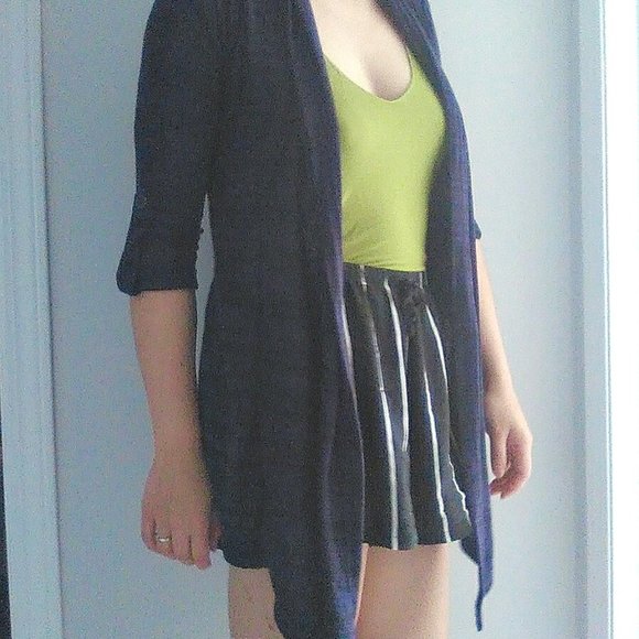 Half Sleeve Waterfall Knit Cardigan - Picture 6 of 7